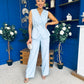 Luni Belted Waistcoat And Jo Trouser Set Blue
