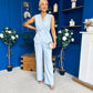 Luni Belted Waistcoat And Jo Trouser Set Blue