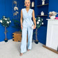 Luni Belted Waistcoat And Jo Trouser Set Blue