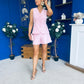 Ophelia Scallop Detail Waist Coat & Short Set Pink