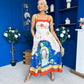 Bobbi Detailed Midi Dress Tropical Print