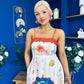 Bobbi Detailed Midi Dress Tropical Print