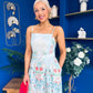 Sasha Detailed Midi Dress Mermaid Print