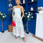 Sasha Detailed Midi Dress Mermaid Print