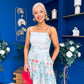 Sasha Detailed Midi Dress Mermaid Print