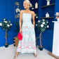 Sasha Detailed Midi Dress Mermaid Print