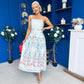 Sasha Detailed Midi Dress Mermaid Print