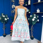 Sasha Detailed Midi Dress Mermaid Print