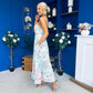 Sasha Detailed Midi Dress Mermaid Print
