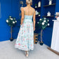 Sasha Detailed Midi Dress Mermaid Print