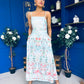 Sasha Detailed Midi Dress Mermaid Print