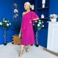 Morgan One Shoulder Cape Detail Midi Dress Berry