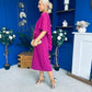 Morgan One Shoulder Cape Detail Midi Dress Berry