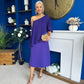 Morgan One Shoulder Cape Detail Midi Dress Violet