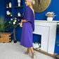 Morgan One Shoulder Cape Detail Midi Dress Violet