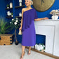 Morgan One Shoulder Cape Detail Midi Dress Violet