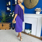 Morgan One Shoulder Cape Detail Midi Dress Violet