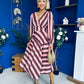 Ciara Striped Detail Midi Dress Coco Blush