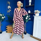 Ciara Striped Detail Midi Dress Coco Blush