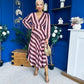 Ciara Striped Detail Midi Dress Coco Blush
