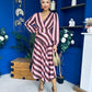 Ciara Striped Detail Midi Dress Coco Blush