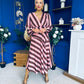 Ciara Striped Detail Midi Dress Coco Blush