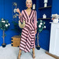 Ciara Striped Detail Midi Dress Coco Blush