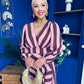 Ciara Striped Detail Midi Dress Coco Blush