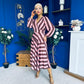 Ciara Striped Detail Midi Dress Coco Blush