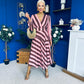 Ciara Striped Detail Midi Dress Coco Blush