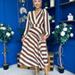 Ciara Striped Detail Midi Dress Coco Yellow