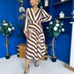 Ciara Striped Detail Midi Dress Coco Yellow