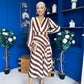 Ciara Striped Detail Midi Dress Coco Yellow