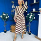 Ciara Striped Detail Midi Dress Coco Yellow