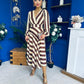 Ciara Striped Detail Midi Dress Coco Yellow