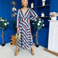 Ciara Striped Detail Midi Dress Coco Blue