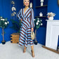 Ciara Striped Detail Midi Dress Coco Blue