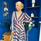 Ciara Striped Detail Midi Dress Coco Blue