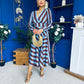 Ciara Striped Detail Midi Dress Coco Blue