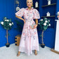 Siera Puff Sleeve Occasion Shirt Dress Floral Pink