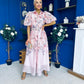Siera Puff Sleeve Occasion Shirt Dress Floral Pink
