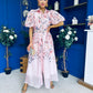 Siera Puff Sleeve Occasion Shirt Dress Floral Pink