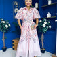Siera Puff Sleeve Occasion Shirt Dress Floral Pink