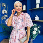 Siera Puff Sleeve Occasion Shirt Dress Floral Pink