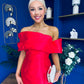 Dana One Shoulder Occasion Dress Red