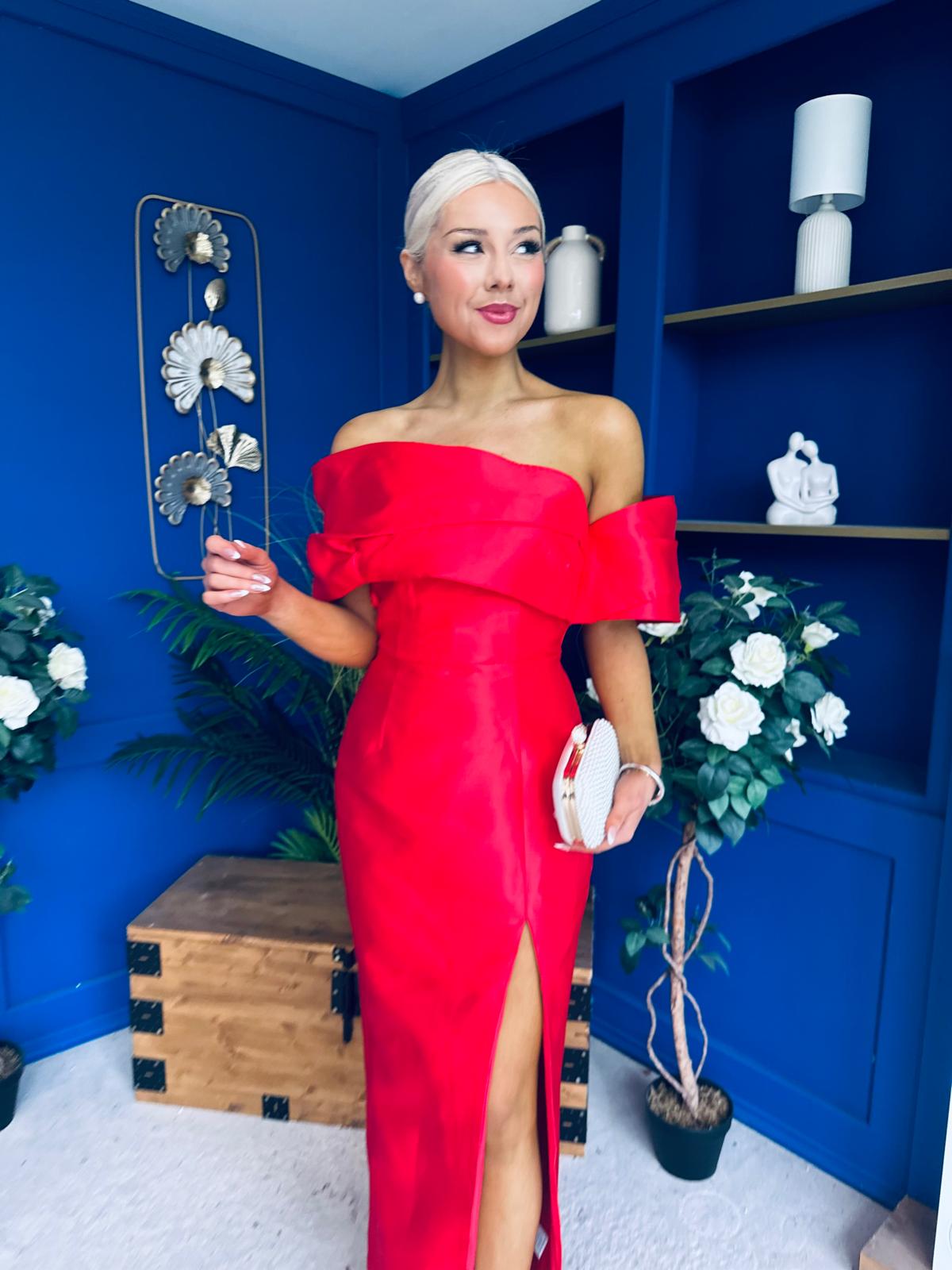 Dana One Shoulder Occasion Dress Red