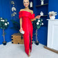 Dana One Shoulder Occasion Dress Red