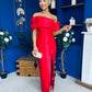 Dana One Shoulder Occasion Dress Red