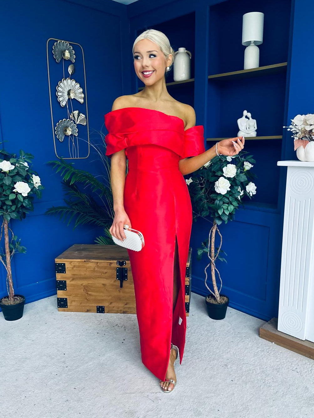 Dana One Shoulder Occasion Dress Red