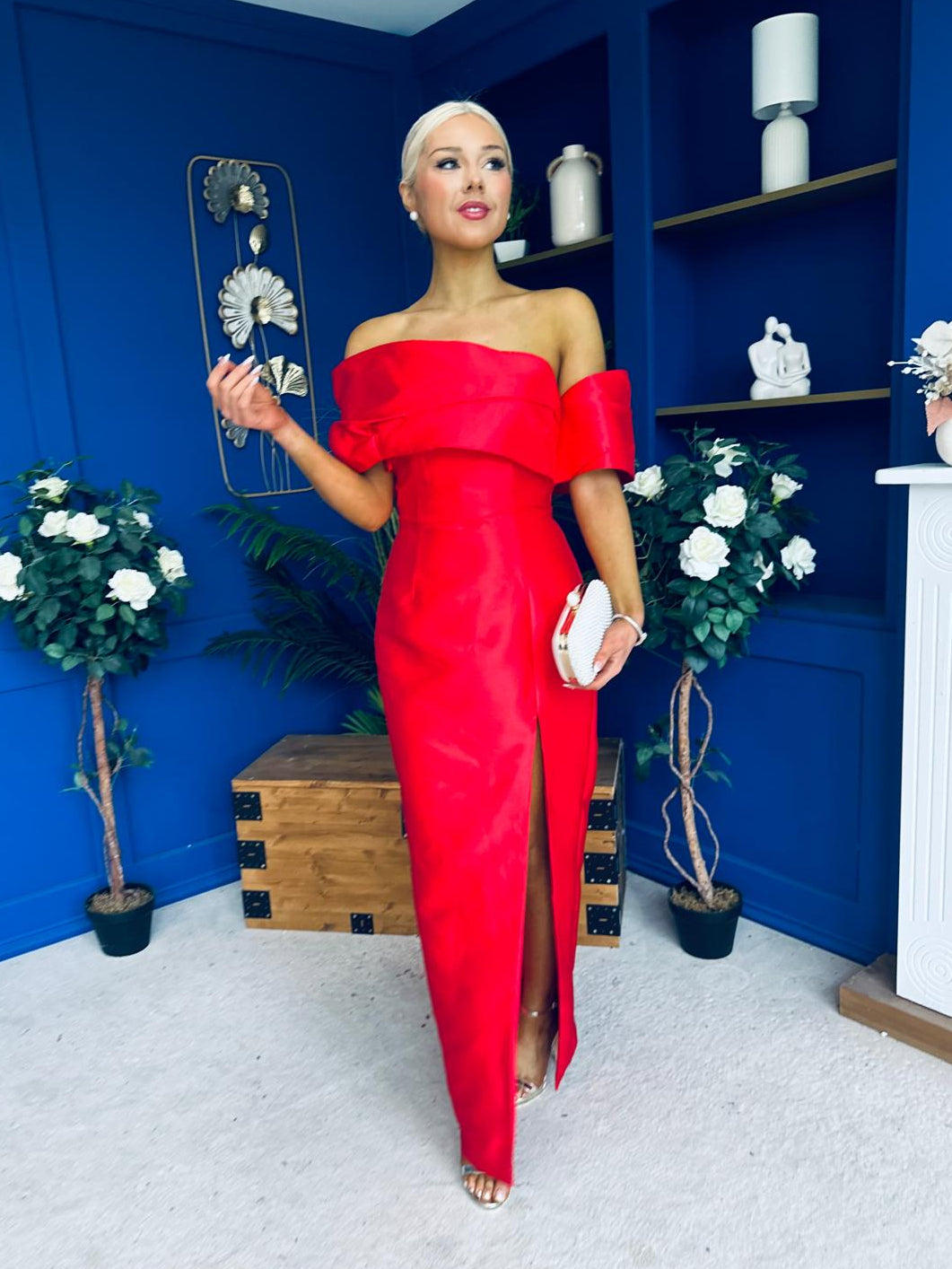 Dana One Shoulder Occasion Dress Red